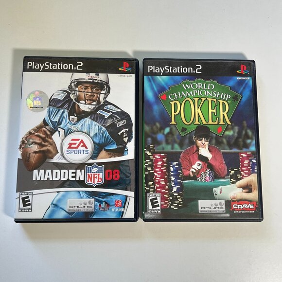 Madden NFL PS2 and World Championship Poker PS2 Playstation Game Bundle - Picture 1 of 5